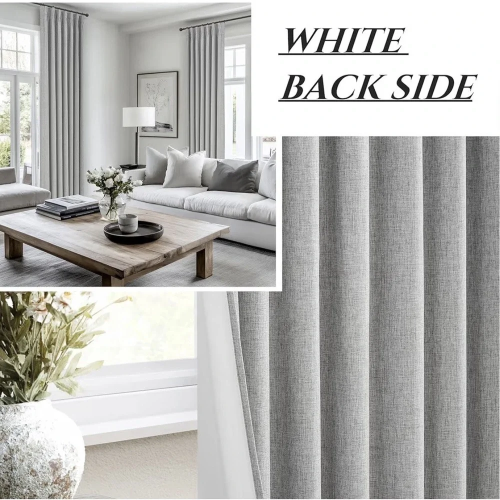 Gray Extra Long Drapes 2 Panel Pinch Pleat Curtain Blackout 108